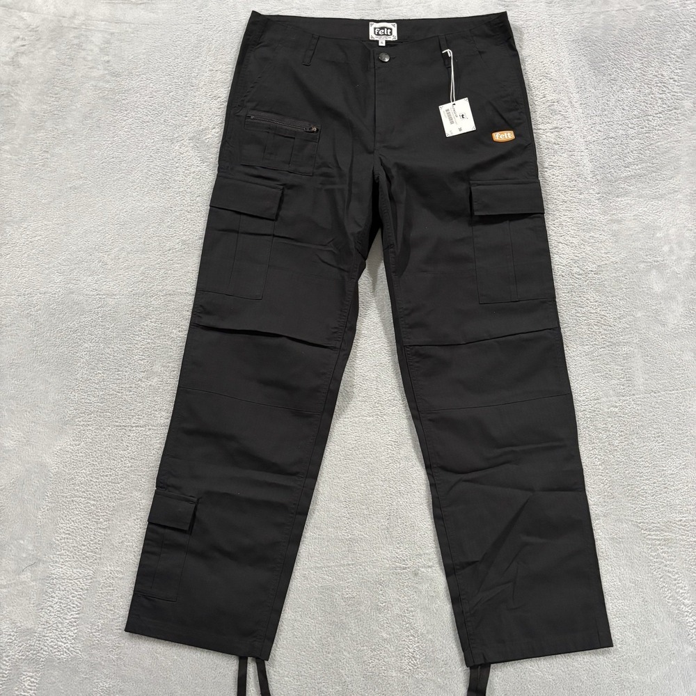FELT Japan Heavy Duty Cargo Pants Mens XL 36x31 Ripstop Straight Leg Tokyo Black